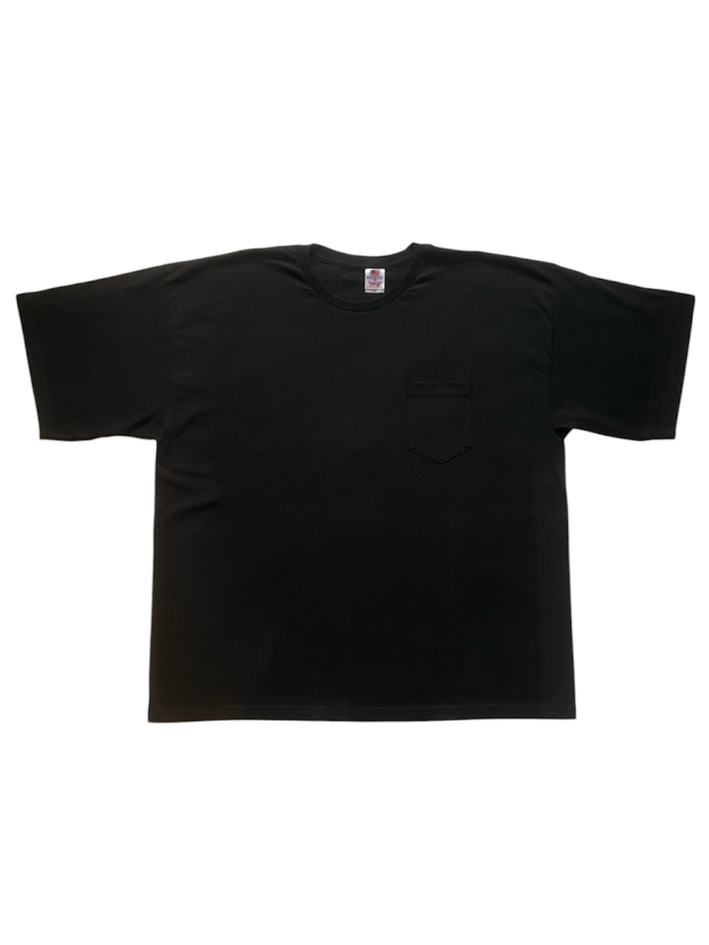 Bayside The True American 100% Preshrunk Cotton Black Pocket T-Shirt USA Union